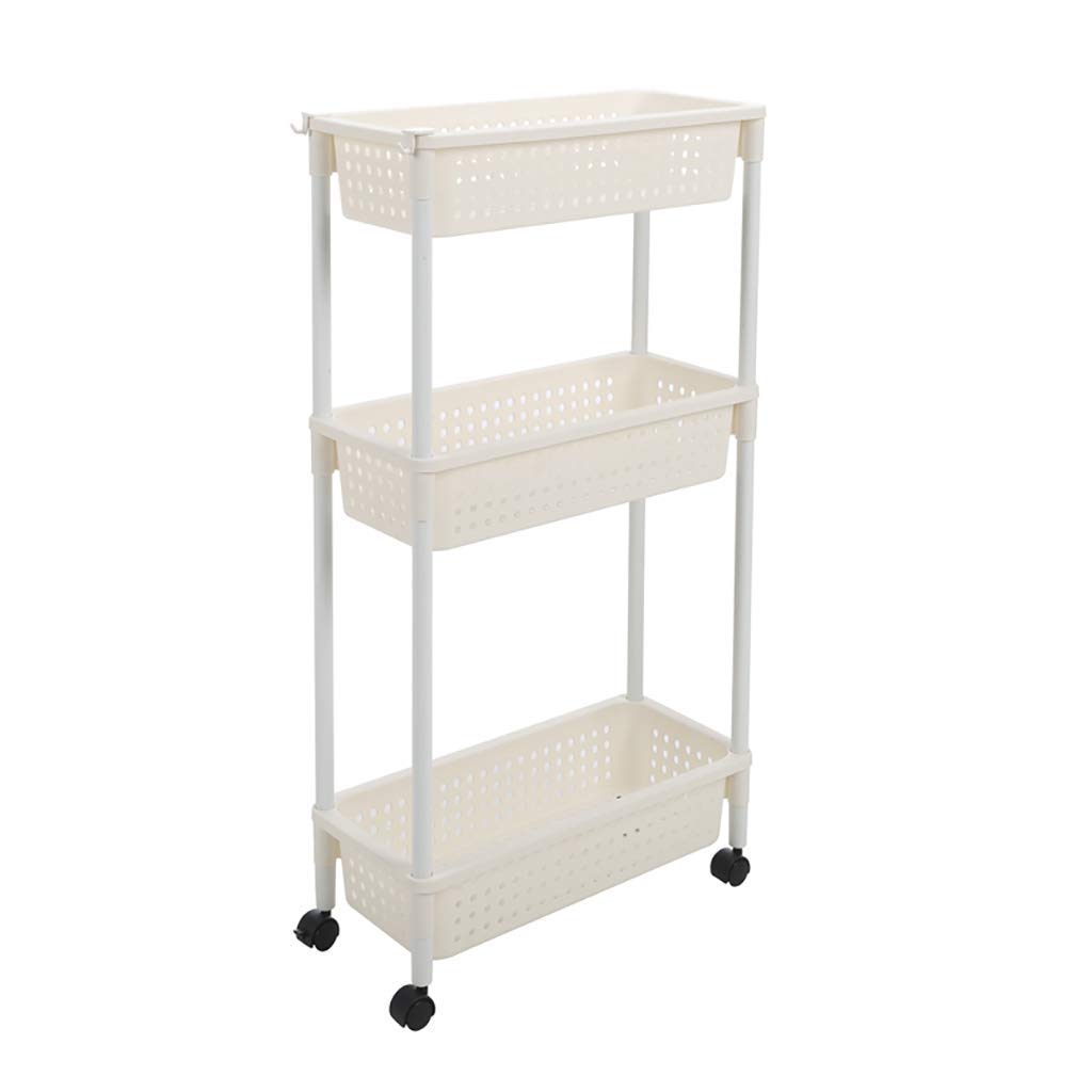 Carrello 3 Ripiani Queeucaer - Scaffalatura Mobile Con Ruote Per Bagno E Cucina