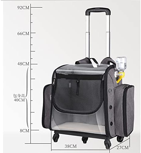 Folding Trolley Pet Bag Cat Large Universal Wheel Backpack Outdoor Travel Portable image 3