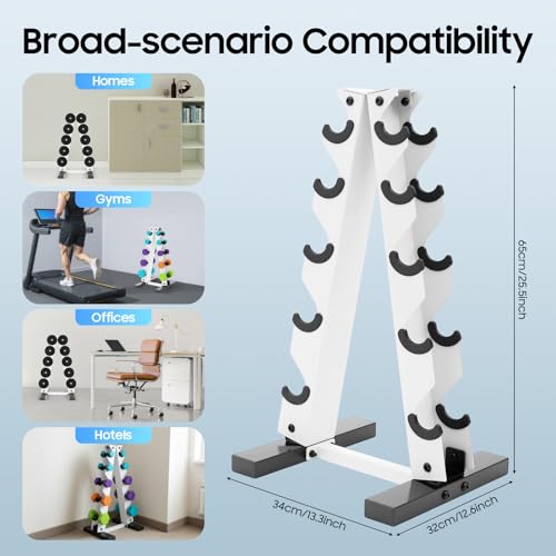 Support d'haltères vertical avec base antidérapante pour charge de 100 kg - 7