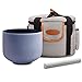 RYAN DVAN 8â€ A Note Indigo Frosted Third Eye Chakra Crystal Singing Bowl with Free Heavy-Duty Carrying Case and Suede Striker O-Ring