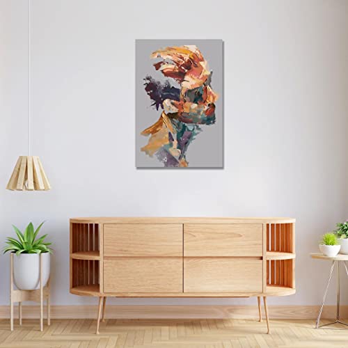 Image of RANGOLI 100% Cotton Stretched Canvas Painting 400 GSM, Framed Man Canvas Abstract Wall Art for Living Room, 3D Paintings for Wall Decor (16 x 23 Inch With Frame)