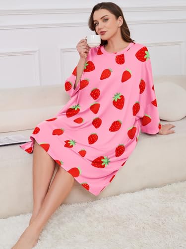 Plus Size Moo Moos for Women Oversized Sleep Shirts for Women Oversized Nightgown with Pocket Fit S-5XL4