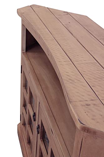 Rustic Tall Curve Corner TV Cart miniatura 2