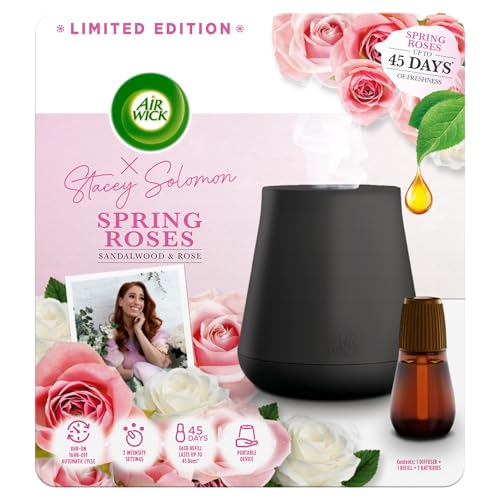 Air Wick| Spring Roses |Automatic Essential Mist Diffuser & Refill | 1 Gadget & 1 Refill