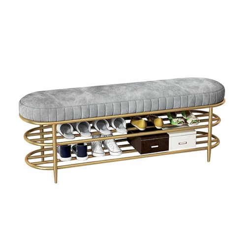 Meuble à chaussures entrée compact avec banc rembourré en velours
