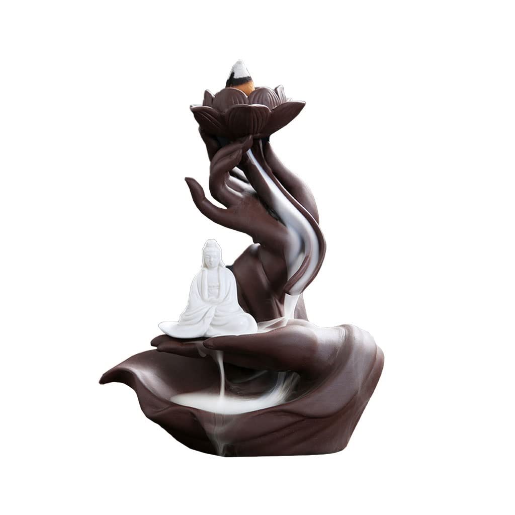 Incense Burner Bergamot Backflow Incense Burner Purple Clay Aroma Smoke Waterfall Beautiful Decoration Ornaments for Home Holder Waterfall Incense Burne