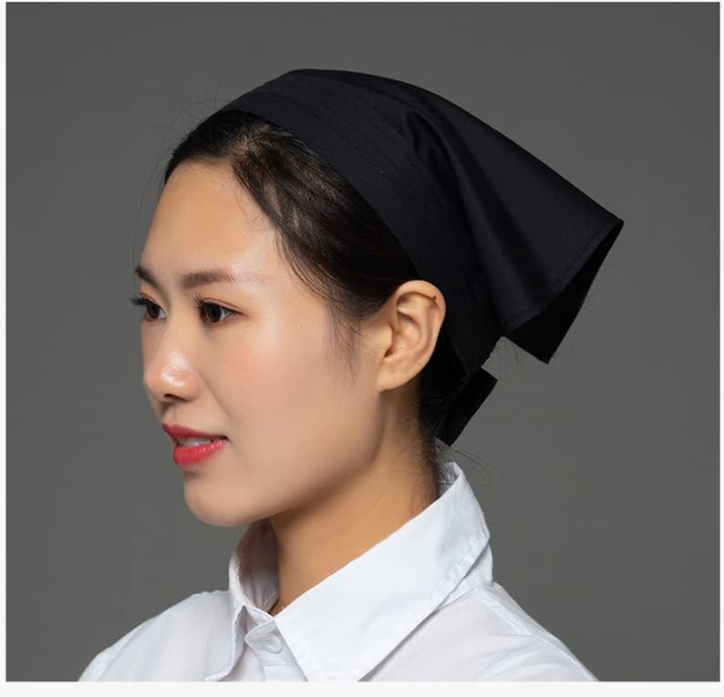 Chef Barista Hat Women Waitress Baker Triangular Hair Bandanna Cook Uniform Turban Kitchen Restaurant Skull Hat - Image 5