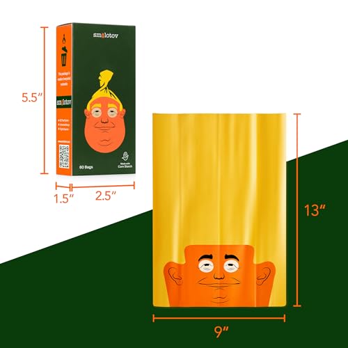Smolotov Premium Dog Poop Bags, Unscented, Leakproof, 4 Rolls (60 Count) - Stable Genius
