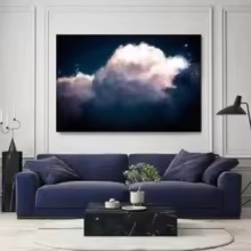 Décoration maison avec affiche nuage bleu saphir paysage sur toile