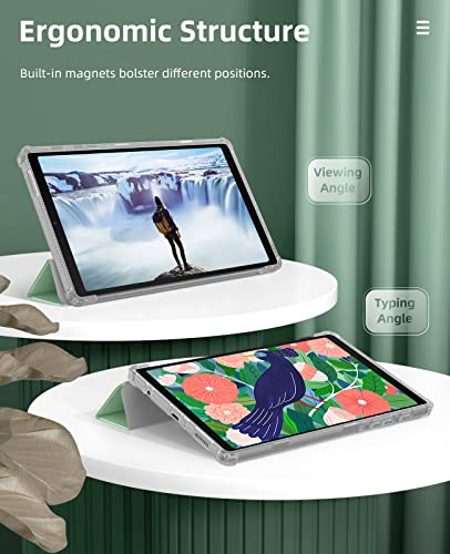 Image of MoKo Case Fits Samsung Galaxy Tab A7 Lite 8.7 inch 2021, Green | Slim Lightweight Smart Case Trifold Stand Case with Soft TPU Translucent Frosted Back Shell for Galaxy Tab A7 Lite
