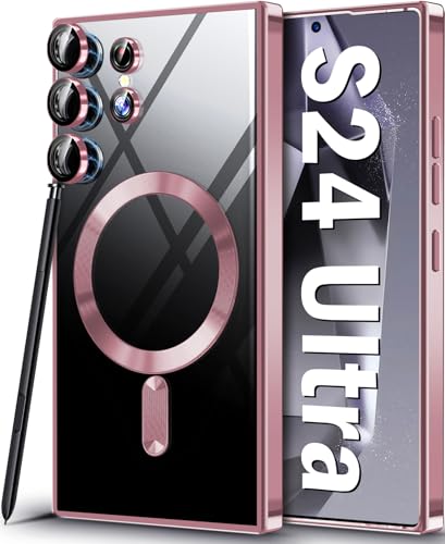 Coque Samsung S24 Ultra rose MagSafe idéale pour charger son téléphone sans fil
