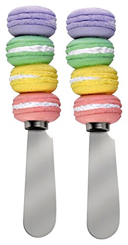 Boston International J'Aime Paris Macaron Spreaders, Purple/Green/Yellow/Pink, Set of 2