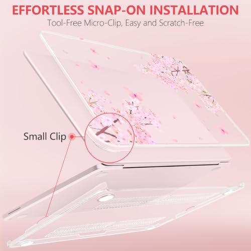 Yebiseven for MacBook Neo 13 inch Case 2026 (Model A3404, A18 Pro) Shockproof & Scratch-Resistant Hard Shell, Keyboard Cover, Trackpad Protector, 2 OTG Adapter, for Women Girly Cute, Cherry Blossom by Yebiseven - Used condition - Image 3
