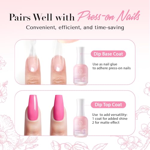 AZUREBEAUTY Conjunto de 2 peças de pó inodoro de 15 ml, base de imersão e revestimento superior para