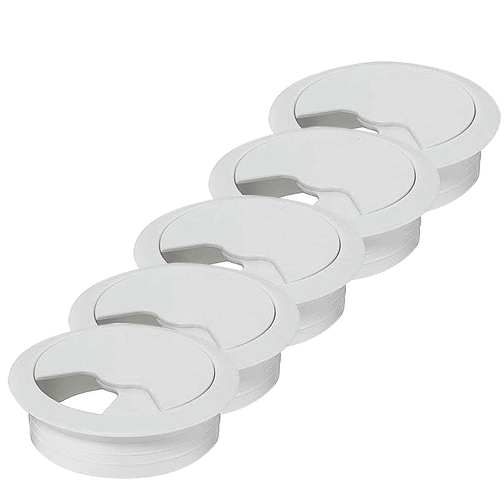 Badem10 Masa Üstü Kablo Kanalı Deliği Kapağı Beyaz Masa Kapağı 6 cm (5 ADET)