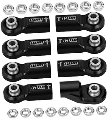 Front Link Bar Aluminum Ball Ends For Axial 1/6 SCX6 Jeep JLU Wrangler AXI05000-8Pc Set Black