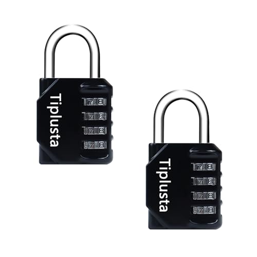 Image of 2 Pack Combination Lock, 4 Digit Resettable Padlock Lock Waterproof for School Gym Locker, Sports Locker, Fence, Toolbox, Gate, Case, Employee Hasp Storage (Black)