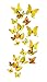 Produktbild MissBirdler 24 Stk. Gelbe Schmetterlinge 3D Effekt Kühlschrank Schmetterling Magnet mit Klebepunkten Wandtattoo Wand Fenster Aufkleber Dekoration Wohnzimmer Schlafzimmer Deko Wandsticker Wandaufkleber