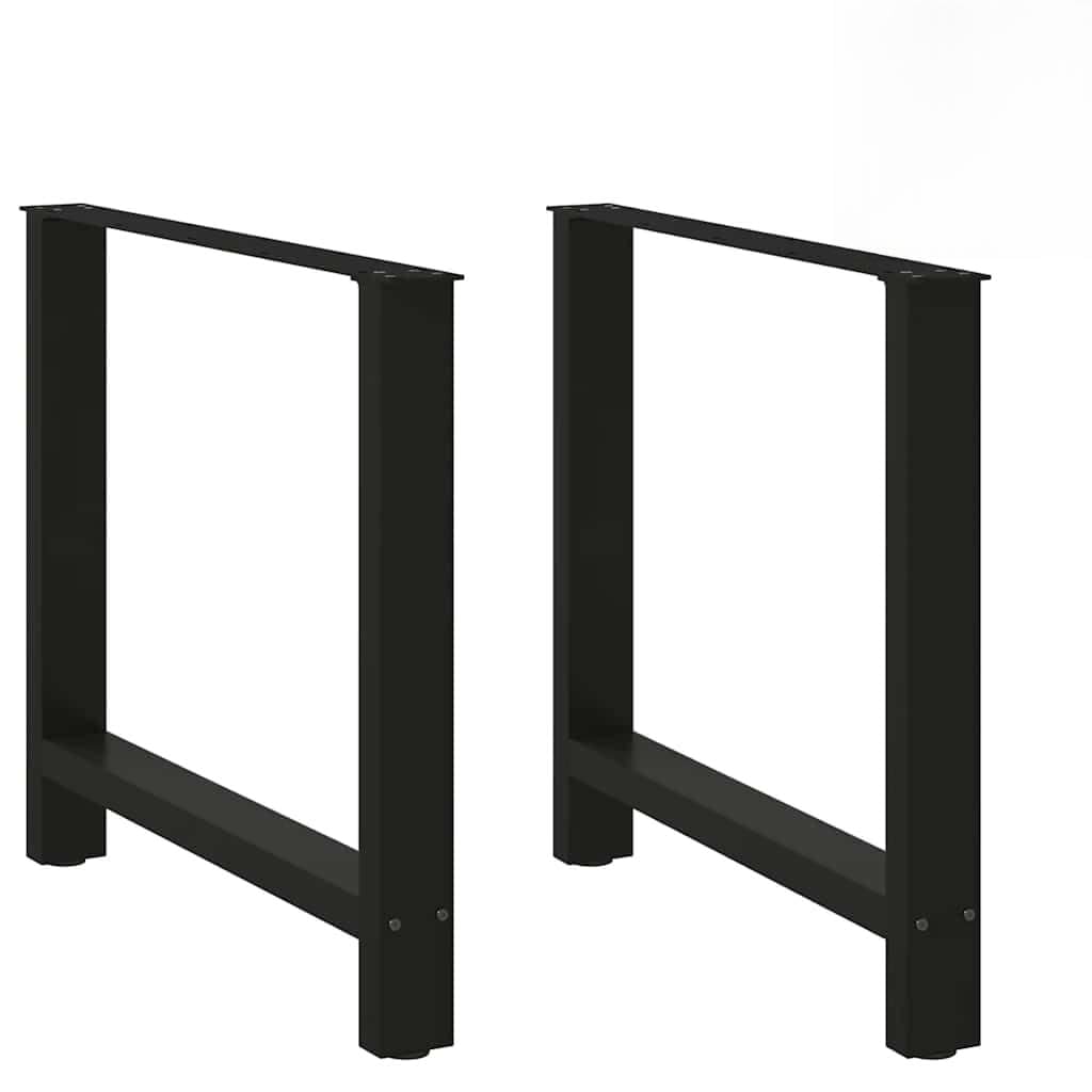 Pieds de table à manger noirs 70 cm en acier pulvérisé haute finition