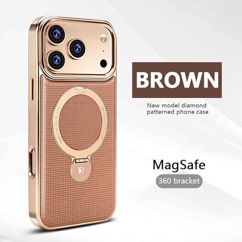 Coque iPhone 13 Pro silicone rigide marron finition premium anneau métal - 2
