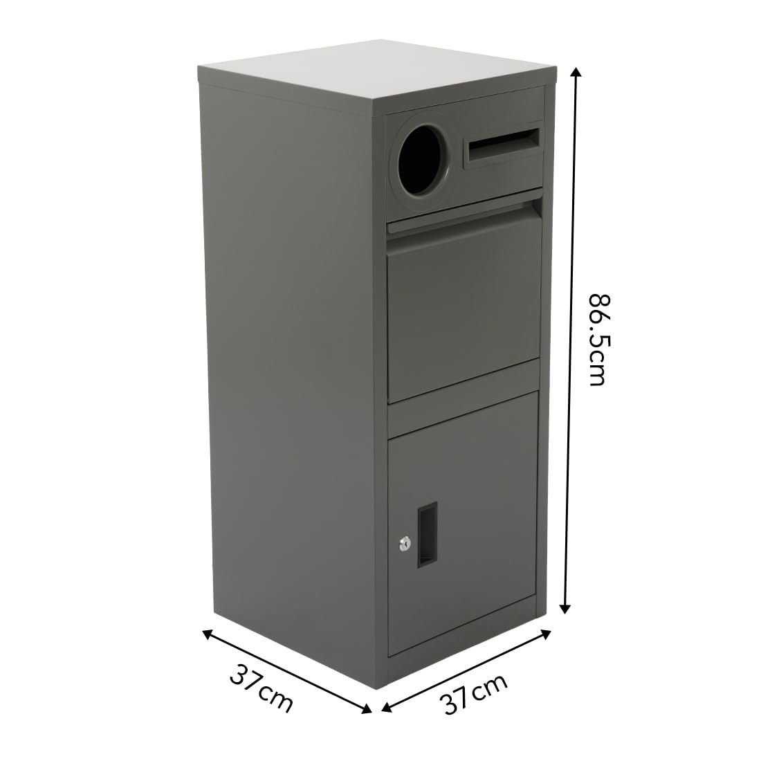 Buzón con compartimento para paquetes, caja de paquetes con cerradura para exteriores, buzón grande de pie, caja de paquetes con compartimento para periódicos, buzón de metal, buzón inoxidable,