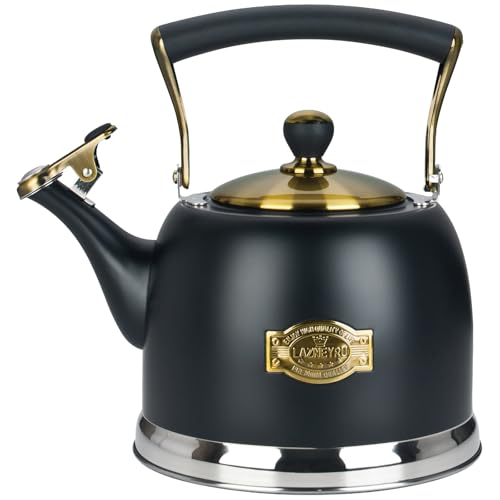 Tea Kettle Stainless Steel Teapot, Stainless Steel Teakettle for Stove Top with Heat Proof Ergonomic Handle 3.0 Quart by Lazneyru - Used condition - US$27.59