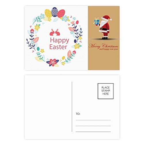 Cartes postales Happy Easter de tradition religieuse avec décors fleuris | Lot de 20 pièces