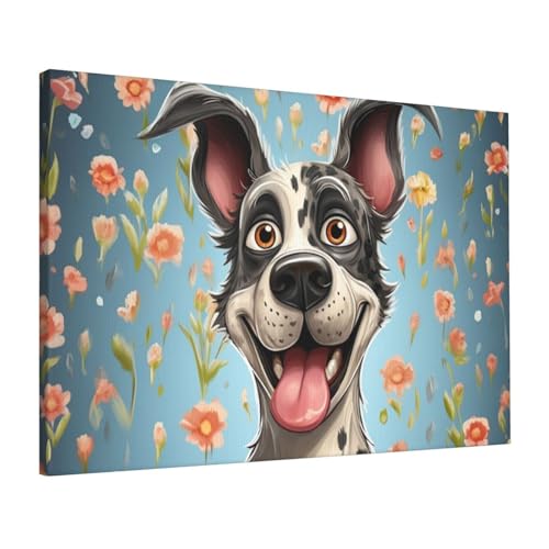 Impression sur toile HD de chiens pour un salon chaleureux et déco | 40x60 cm