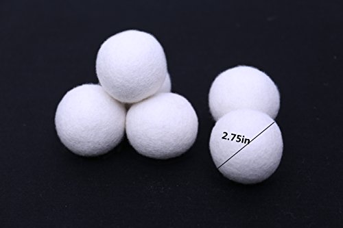 Fhqsx Wool Dryer Balls Organic Xl 6-Pack, Reusable Natural Fabric Softener, Reduces Wrinkles,Dryer Sheets Alternative #TOP5