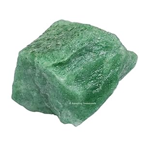 2 Pieces Green Aventurine Raw Crystals and Healing Stones, Natural Rocks for Tumbling and DIY Raw Stones and Crystals