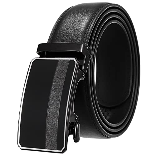Ratchet Belts for Men Leather Dress Suit Casual Jeans Belts with Automatic Click Buckle (Color : D, Size : 110cm)3