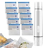 Sellador de Bolsas,Máquina de Vacío 800Mah - Selladora Alimentos Compacta para Envasado Congelador Conservación Carne,para Hogar Viajes Camping Congelador Envasado