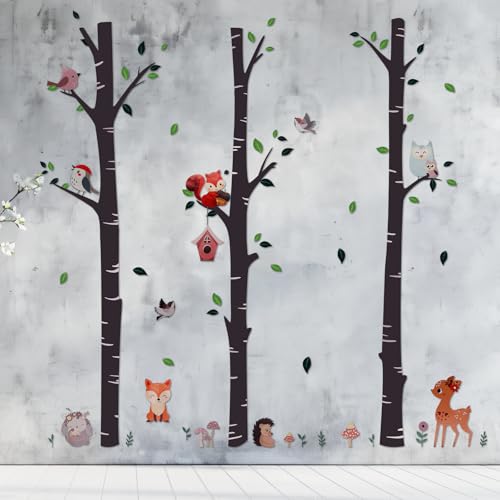 Set 4 vinilos animales del bosque para pared miniatura 3