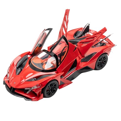 Toy Car Model EVO 1/24 Red Alloy Collectible Diecast Vehicles with Lights and Sounds