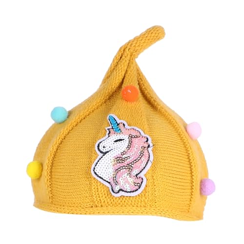 WOFASHPURET Soft Boys and Girls' Hat Adorable Bear Pattern Warm Pointed Cap for Cold Weather Indoor Outdoor