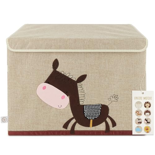 BIECO Faltbare Aufbewahrungsbox 65L | 36x36x51 | Spielzeugkiste für Kinder | Kisten mit Deckel | große Babybox