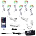 Aiboo RGBW RGB + White Color Changing Christmas Xmas Decor Under Cabinet LED Lighting Kit IR Control Puck Lamps for Kitchen Wardrobe Counter Furniture Ambiance Lighting (RGBW, 6 Lights, 18W)