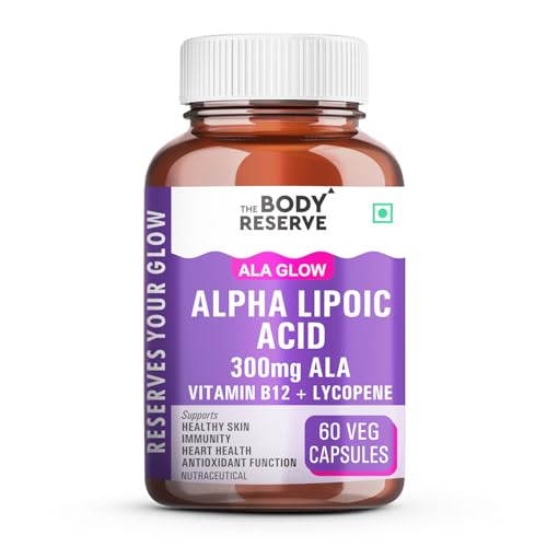 Image of The Body Reserve Alpha Lipoic Acid 300mg with Lycopene & Vitamin B12 | Nerve Health, Energy, Antioxidant & Healthy Blood Sugar Support | Vegan, Non-GMO, 60 Tablets
