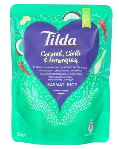 Riz Basmati Complet Tilda coco piment citronnelle lot de 3 sachets de 250g de riz gluant