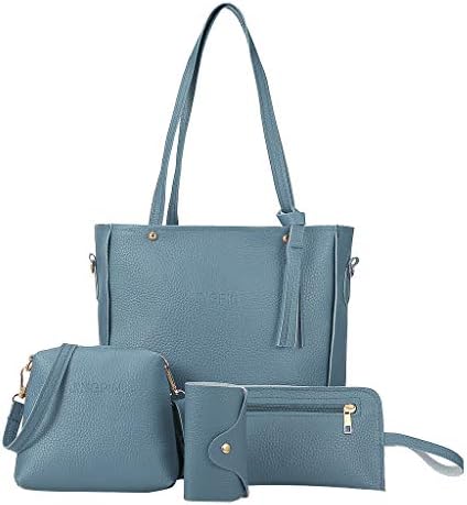 YIMINI 4PCS 2023 Leather Tote Bag for Women Crossbody Bags Purse Shoulder Bags Girls Travel Bag Casual Satchel Handbags