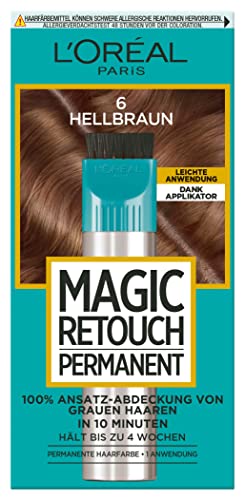 L'Oréal Paris Magic Retouch - Cubierta permanente para raíces, color marrón claro 6