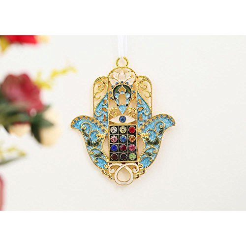 Matashi Hanging Hamsa Wall Decor Ornament With Crystals (Pewter) Decoration Good Luck Home Decor Jewish Wall Mounted Art Hanging Pendant Charm Spiritual Gift For Holiday Festival(Priestly Breastplate) #TOP2