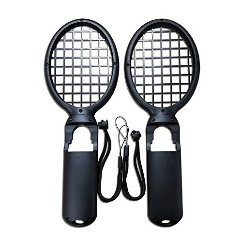 OSTENT 2 Paquetes Controlador de la manija de la raqueta de tenis para Nintendo Switch Joy-Con Color Black