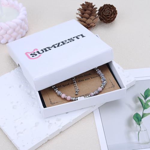 Image of Tiny Bead Bracelets for Women, Unique Birthday Gifts for Women Teens | Inspirational Heart Beaded Bracelet for Daughter, Friends, Bestie, Granddaughter Jewelry Trendy Stuff