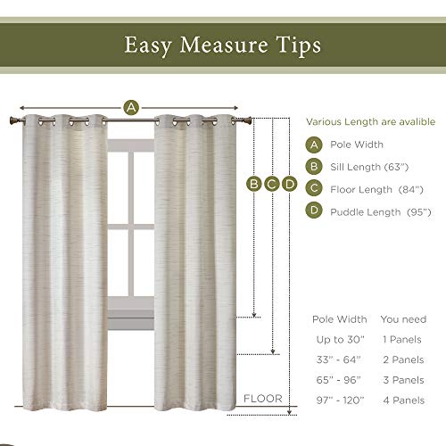 Hyde Lane 40x84 Inches, 2 Panels, Modern Farmhouse Style Rustic Curtain , Off White, Room Darkening, Textured Neutral Window Curtains for Livingroom - Thumbnail 5