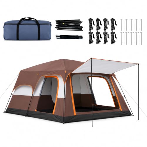 Sanavvra Casa de Campa?a Familiar 5-8 Personas, 2 Habitaciones, 2.2x1.85m, Altura 3.3m, Impermeable Pu1500 Oxford 210D, Con Vest?bulo y Claraboya...