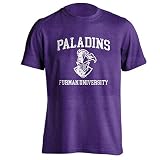 Sport Your Gear Furman University Paladins Officially Licensed Distressed Retro Short Sleeve T-Shirt Game Day Tee Spirit Wear Fan Gear Apparel (Purple Heather, Large)