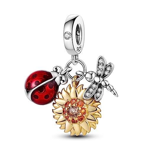 Image of Parmuz 925 Sterling Silver Charms for Bracelet Love Star Moon Travel Butterfly Cross Charms for Woman Dangle Pendants Beads Jewelry Gift…