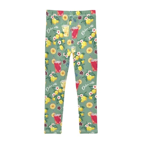 Citrus Fruits Grapefruit Girls Leggings,Workout Leggings for Girls Toddler Athletic Leggings Size for 3-10T2