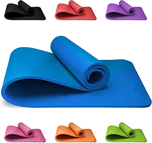 Yoga Mat - Non slip Yoga Mat Make of Excellent Quality Material, High-Elasticity 72 inch Large Yoga Mat for Women Thick Workout Mat with Strap, ECO-friendly Exercise Mat for Home Pilates Fitness (Blue..)